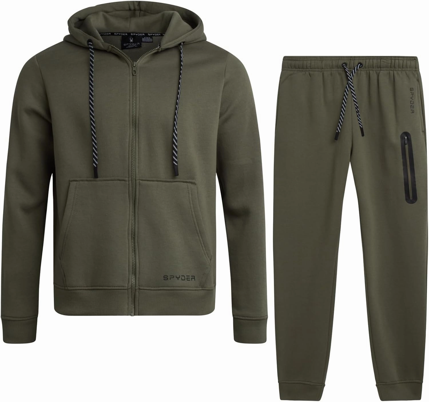 Spyder Mens Tracksuit - 2 Piece Sweatsuit for Men with Zip Up Hoodie & Jogger Sweatpants, Track Suit for Jogging or Warm Up