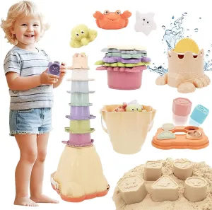 Stacking Baby Toys for Toddler 1-3 Shape Sorters Stacking Cups Baby Toy Set Nesting Stack Cups, Infant Stackable Block 5 in 1 Montessori Toy for 6-48 Months Birthday Gift for Girl Boy