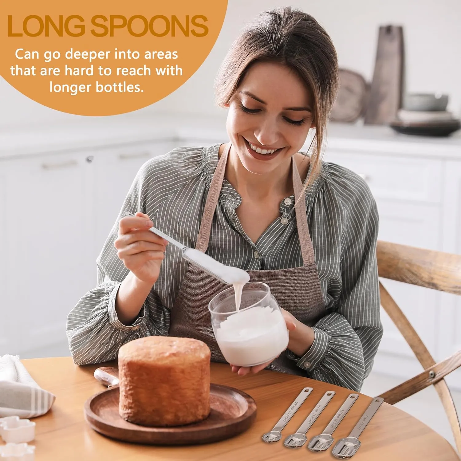 Stainless Steel Measuring Cups & Spoons Set for Cooking and Baking, Nesting Measuring Cups Measuring Spoons for Measuring Dry or Liquid Ingredients, Kitchen Gadgets, 12Pack