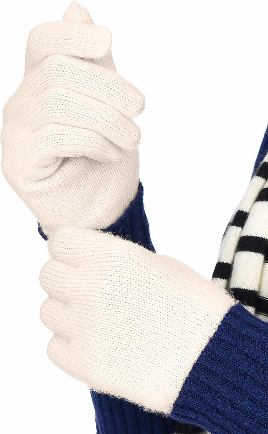 State Cashmere Classic Jersey Knit Gloves 100% Pure Cashmere Ribbed Cuffs