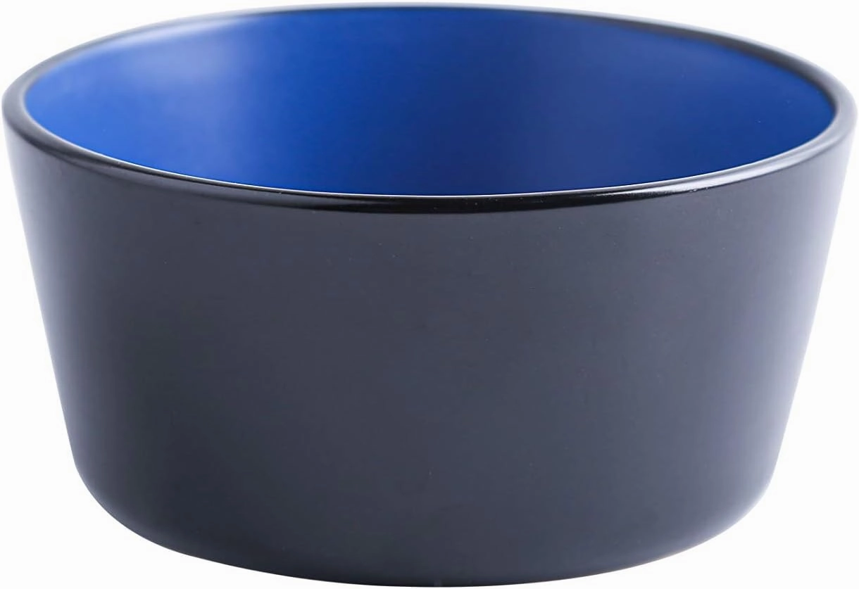 Stone Lain Albie Stoneware 32-Piece Modern Dinnerware Set, Kitchen Plates and Bowls Sets, Dish Set for 8, Blue and Black
