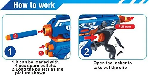 Storio Blaze Storm Hot Fire Soft Bullet Gun Toy with 10 Safe Soft Foam Bullets, Fun Target Shooting Battle Fight Game for Kids Boys (Blaze Storm- Hot Fire)