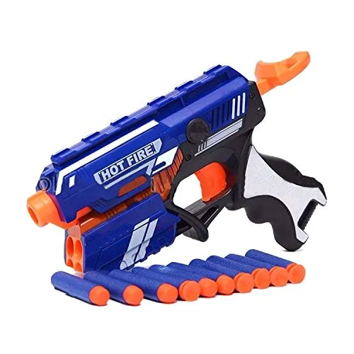 Storio Blaze Storm Hot Fire Soft Bullet Gun Toy with 10 Safe Soft Foam Bullets, Fun Target Shooting Battle Fight Game for Kids Boys (Blaze Storm- Hot Fire)