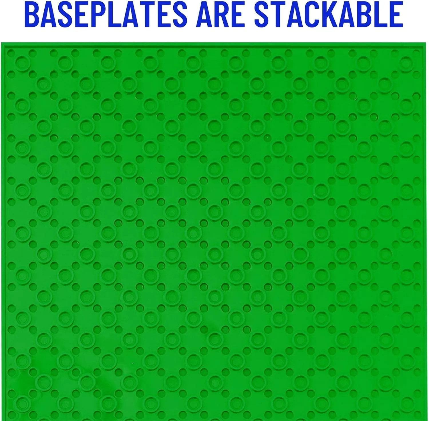 Strictly Briks 12 Pack Classic Stackable Baseplates 6x6, for Building Bricks, 20x20 Studs Plates Mats 100% Compatible with All Major Brands, Stackable for Top & Bottom Sides, 12 Blue/Green