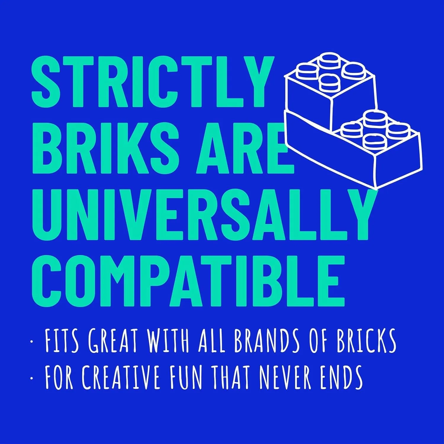 Strictly Briks 12 Pack Classic Stackable Baseplates 6x6, for Building Bricks, 20x20 Studs Plates Mats 100% Compatible with All Major Brands, Stackable for Top & Bottom Sides, 12 Blue/Green