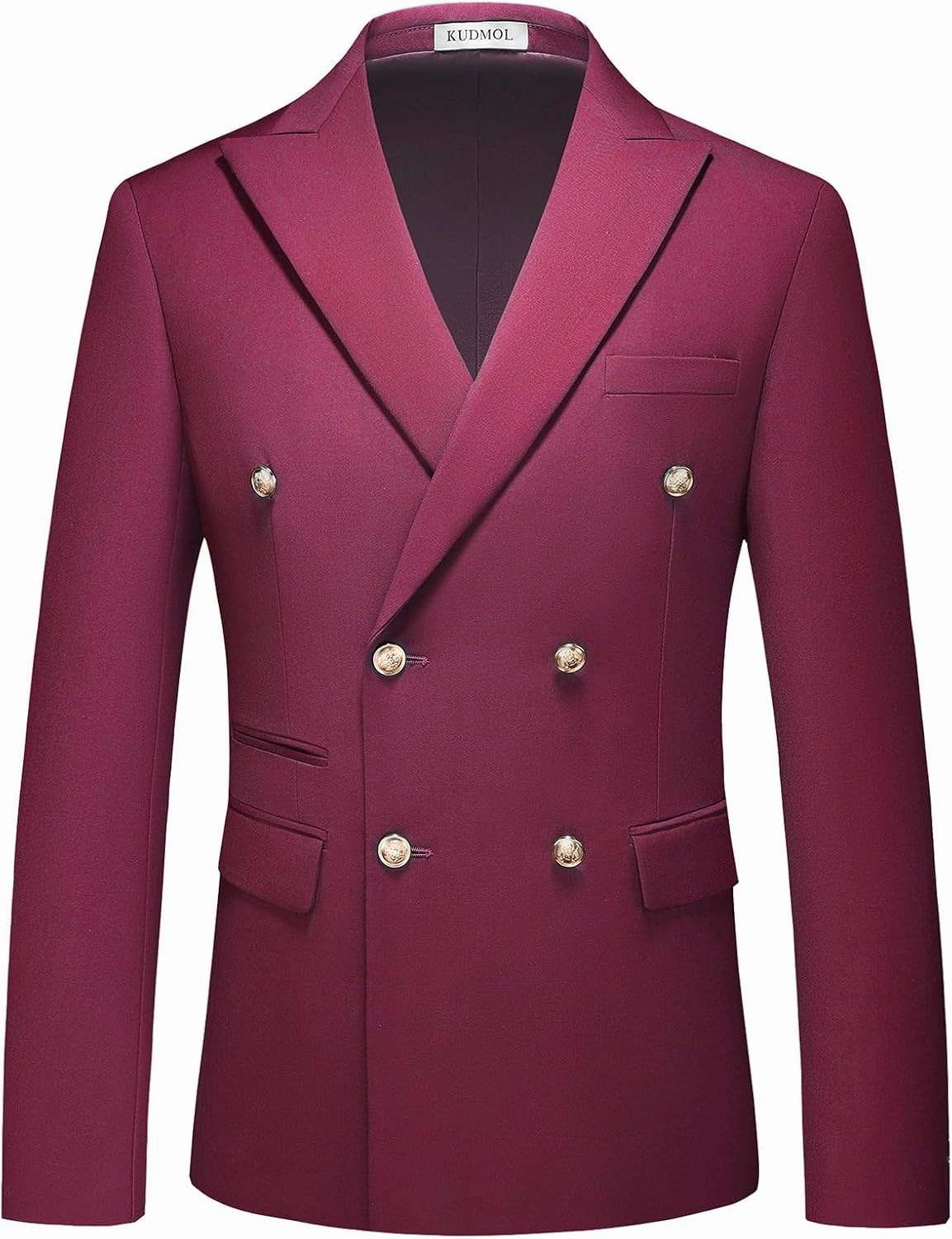 Suit for Men Solid Double Breasted 2 Piece Tuxedo Set Regular Fit Peak Lapels Jacket and Pants