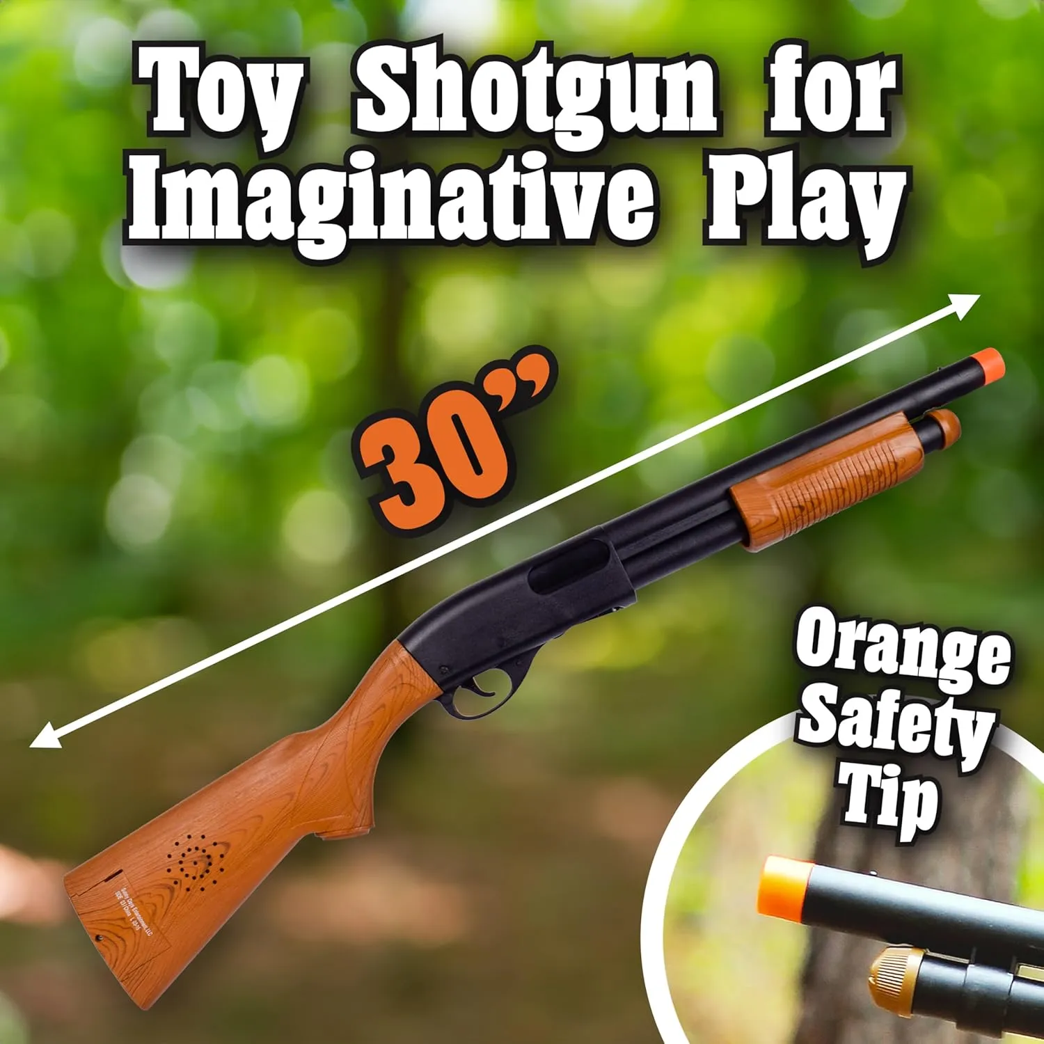 Sunny Days Entertainment Pump Action Blaster – with Realistic Sounds and Ejecting Play Shells | Hunting Role Play Toy | Cowboy Costume for Kids – Maxx Action, Wood Grain