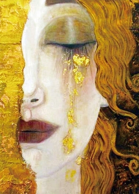 SUNYU Classic Oil Paintings 1000 Pieces Gustav Klimt Oil Painting Girl Golden Tears Jigsaw Puzzle,Artwork Art Large Size Jigsaw Puzzle Toy for Educational Gift Home Decor(30 in x 20 in)