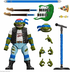 Super7 ULTIMATES! Teenage Mutant Ninja Turtles Classic Rocker Leo - 7" TMNT Action Figure with Accessories Classic Cartoon Collectibles and Retro Toys