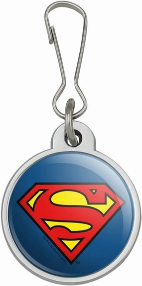 Superman Classic S Shield Logo Jacket Handbag Purse Luggage Backpack Zipper Pull Charm