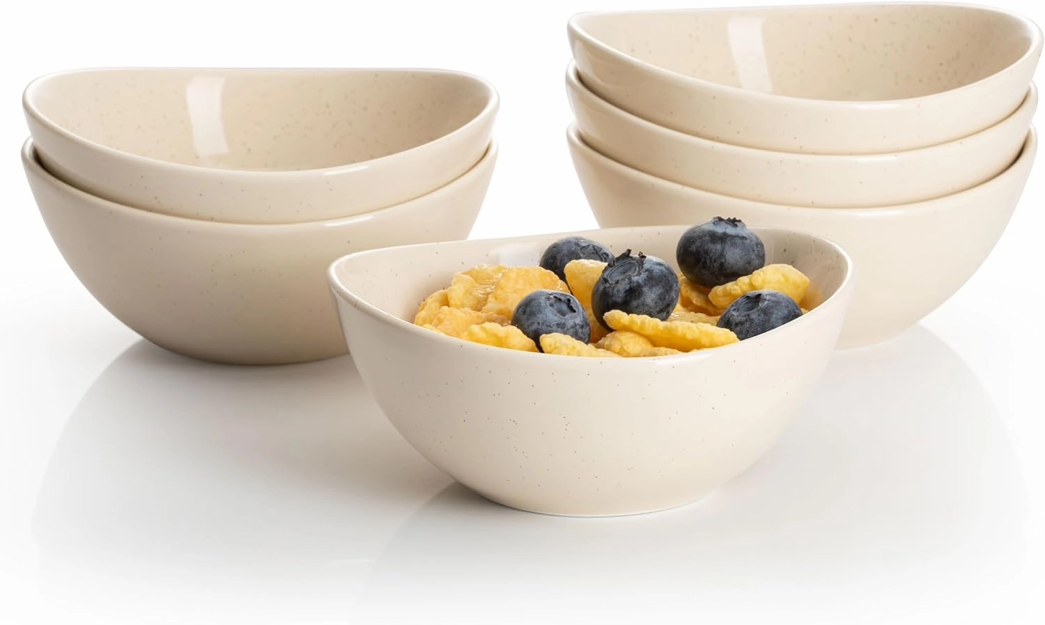 Sweese 4 Inch Porcelain Small 4 oz Bowls for Sauce | Charcuterie | Dipping | Snack | Condiment | Side Dishes Set of 6 - Microwave, Dishwasher and Oven Safe - Beige