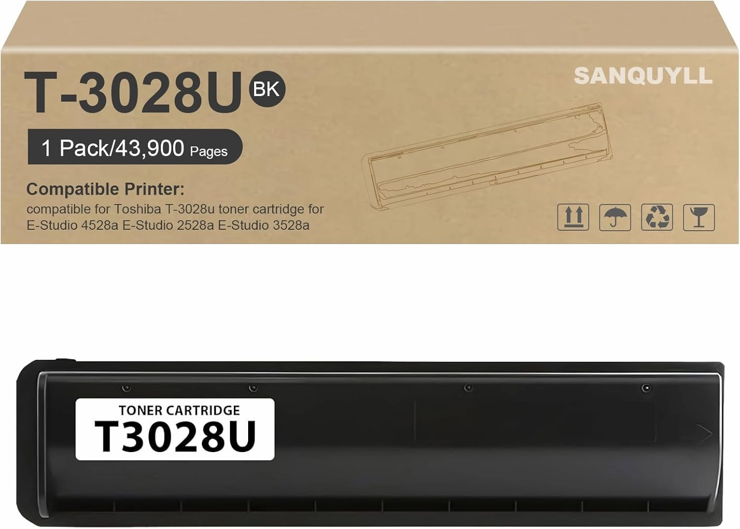 T-3028U Toner Cartridge Compatible for Toshiba T3028U Toner Cartridge for E-Studio 2528A 3528A 4528A Printer Black 1 Pack