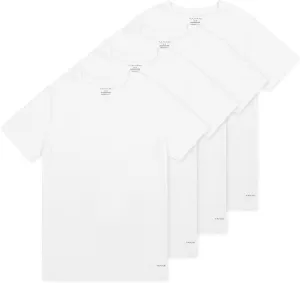 TAHARI Men's 4-Pack Cotton Stretch Crew Neck T-Shirt – Soft, Breathable & Flexible Fit Undershirt