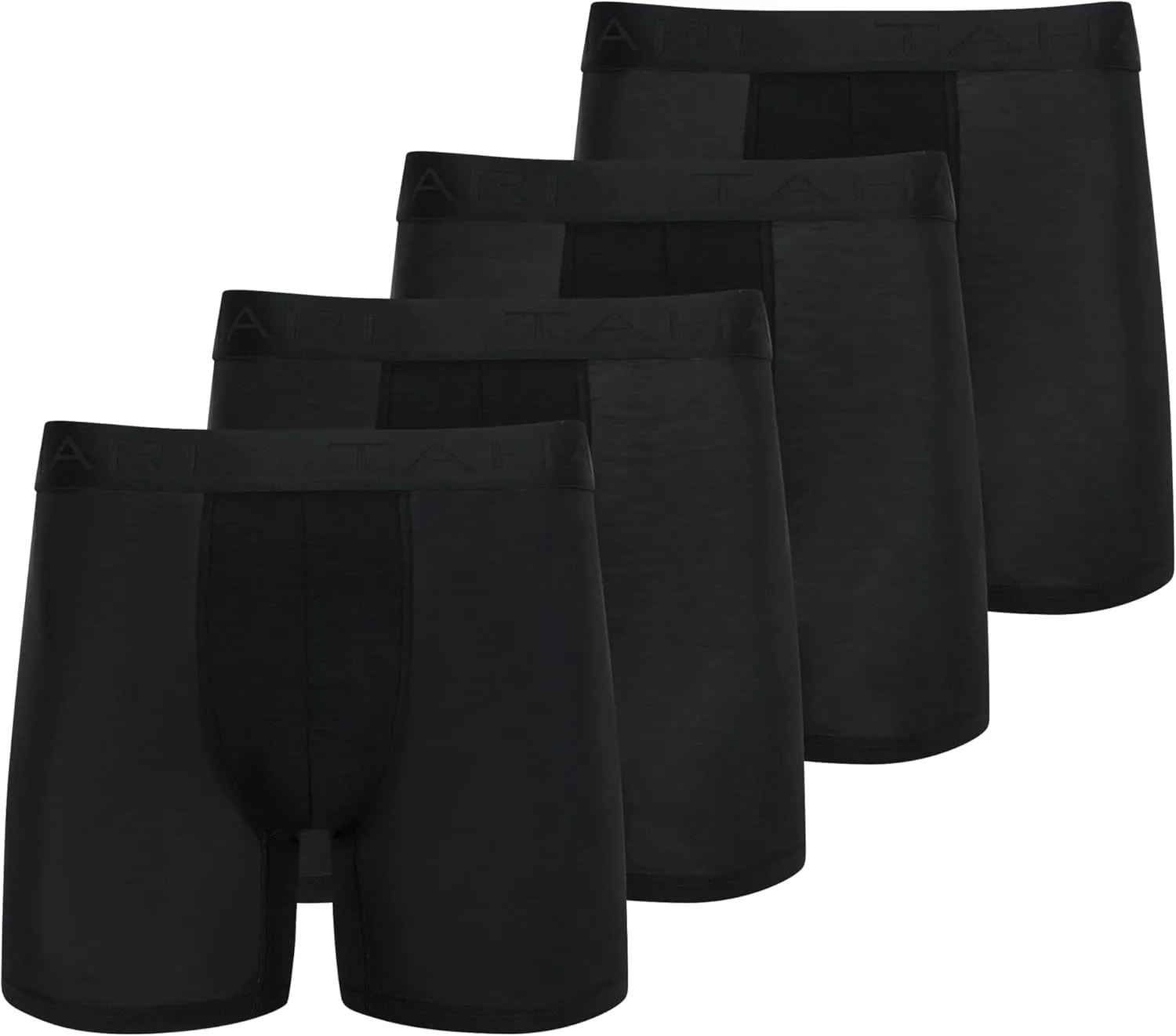 TAHARI Men's 4-Pack Luxe Micro Boxer Briefs – Ultra-Soft Rayon, Breathable & Comfortable Fit