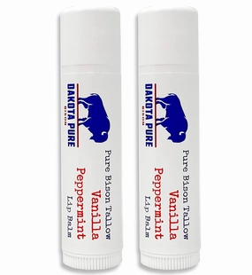 Tallow Balm Set of 2 - Moisturizing Natural Lip Balm in Vanilla Peppermint