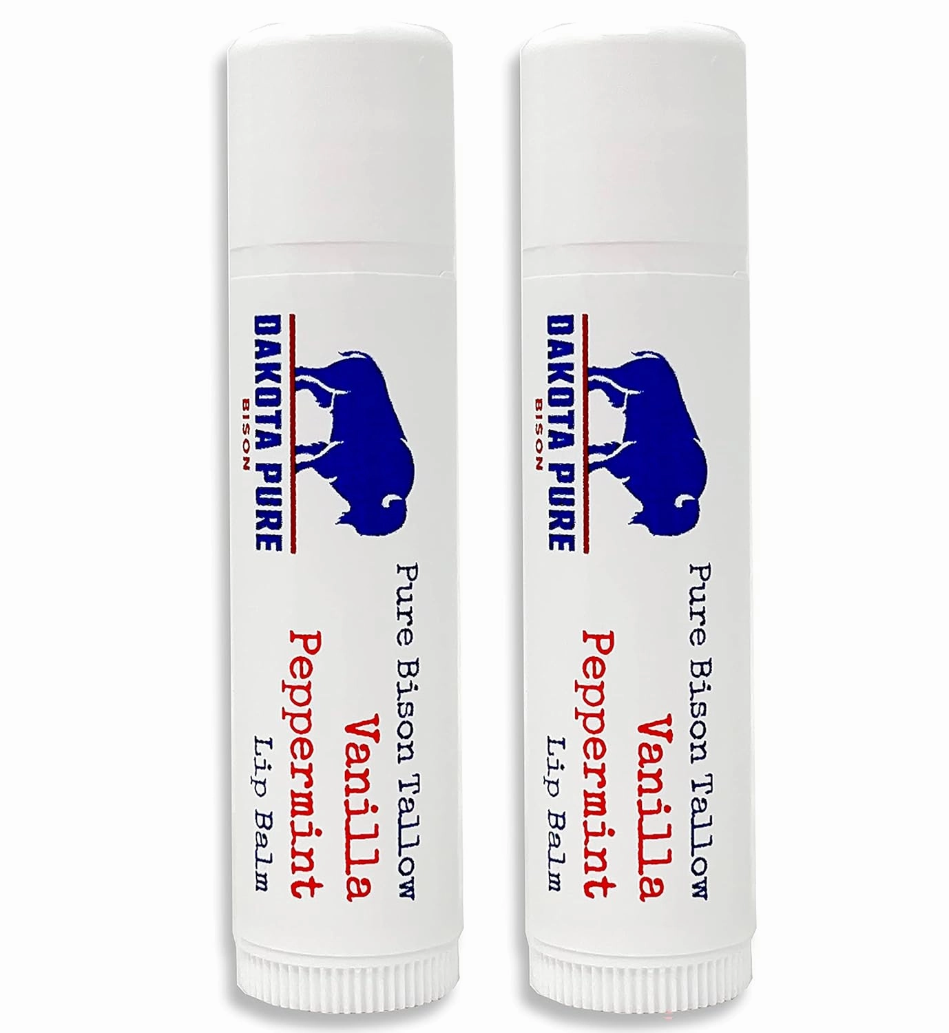 Tallow Balm Set of 2 - Moisturizing Natural Lip Balm in Vanilla Peppermint