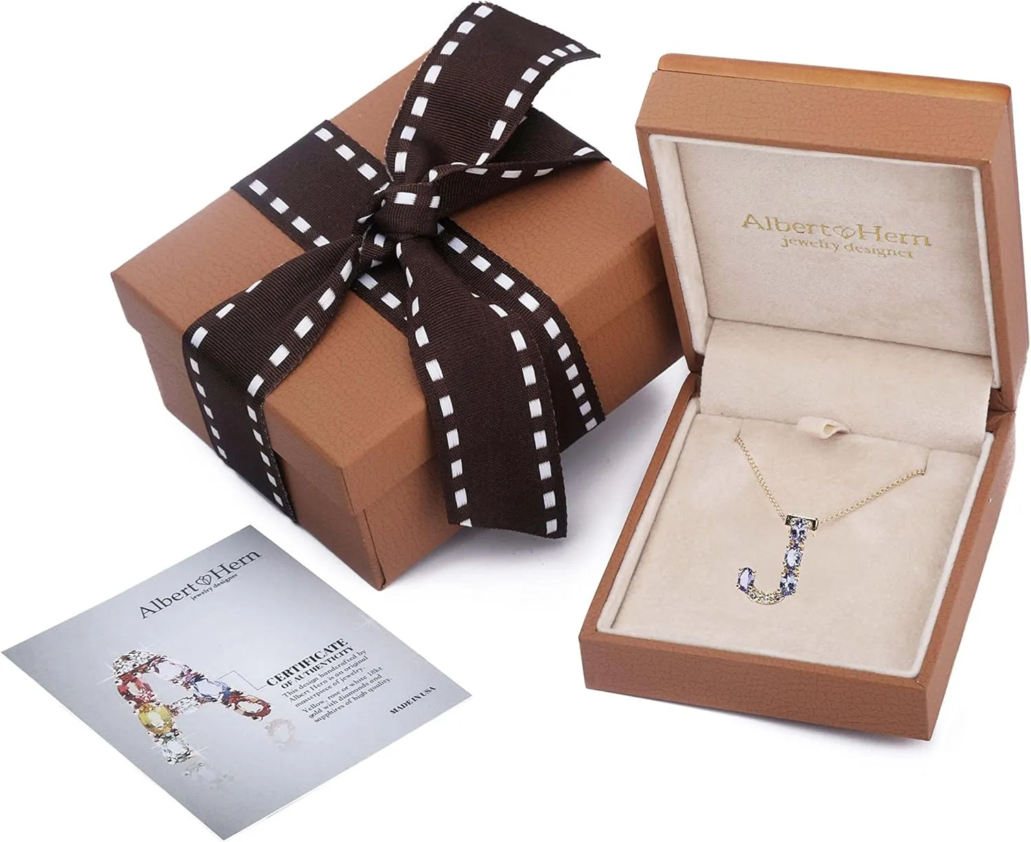 Tanzanite Initial Necklace With Diamonds & 18K Gold Chain | Irresistible Letter Pendants Jewelry | Perfect Valentine’s Day, Anniversary & Birthday Gift