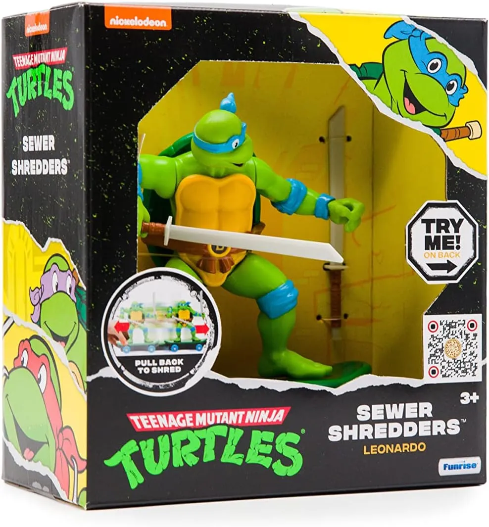 Teenage Mutant Ninja Turtles 5" Sewer Shredders Leonardo Classic Edition Ages 3  - Battle & Shred with Signature Katanas!
