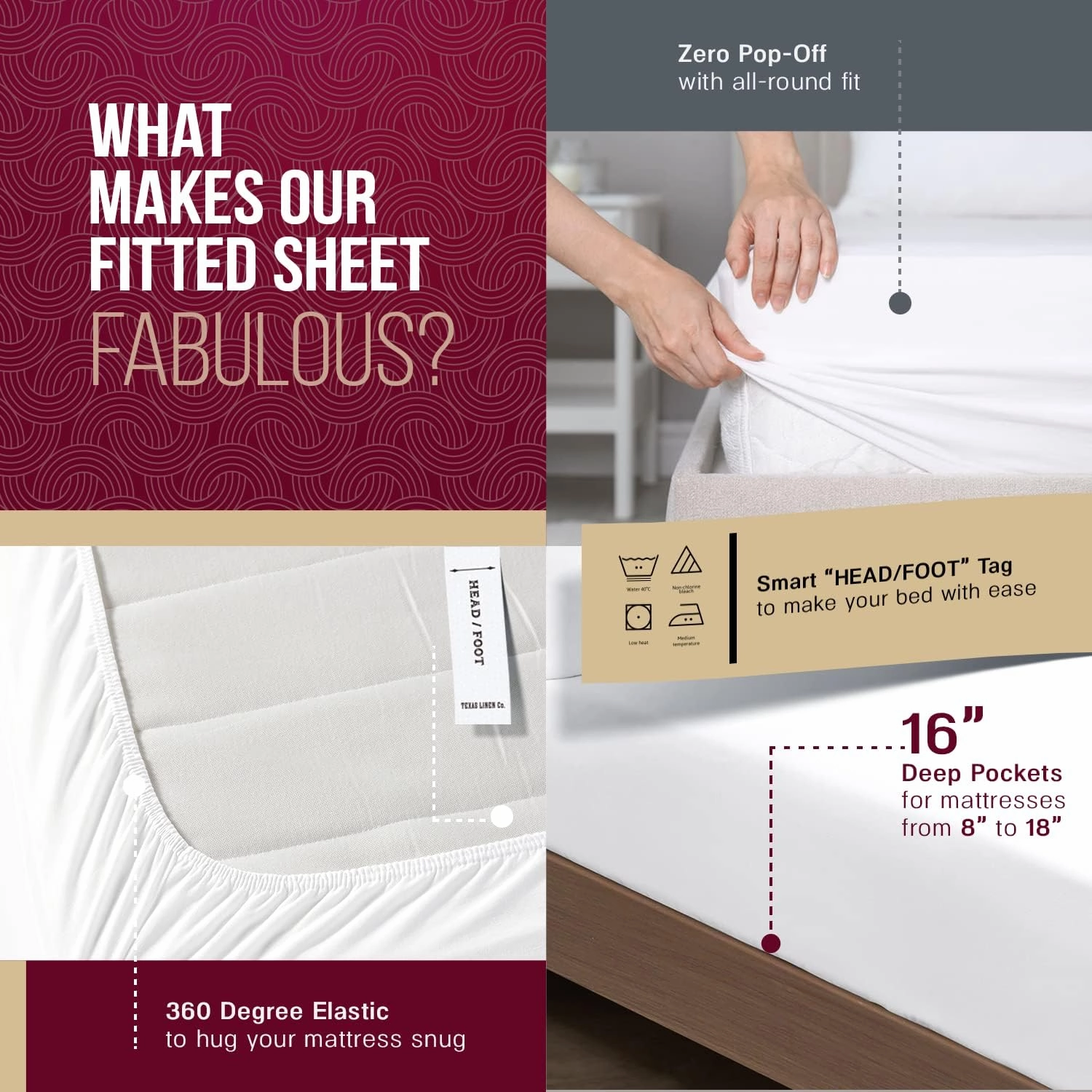 TEXAS LINEN CO. Egyptian Cotton Sheet Set - 800 TC 4 PC Dark Grey Queen Bedsheet for Queen Size Bed, Sateen Weave Luxury Hotel Sheets, Soft Cooling Sheets, 16" Deep Pocket (Fits Upto 18" Mattress)