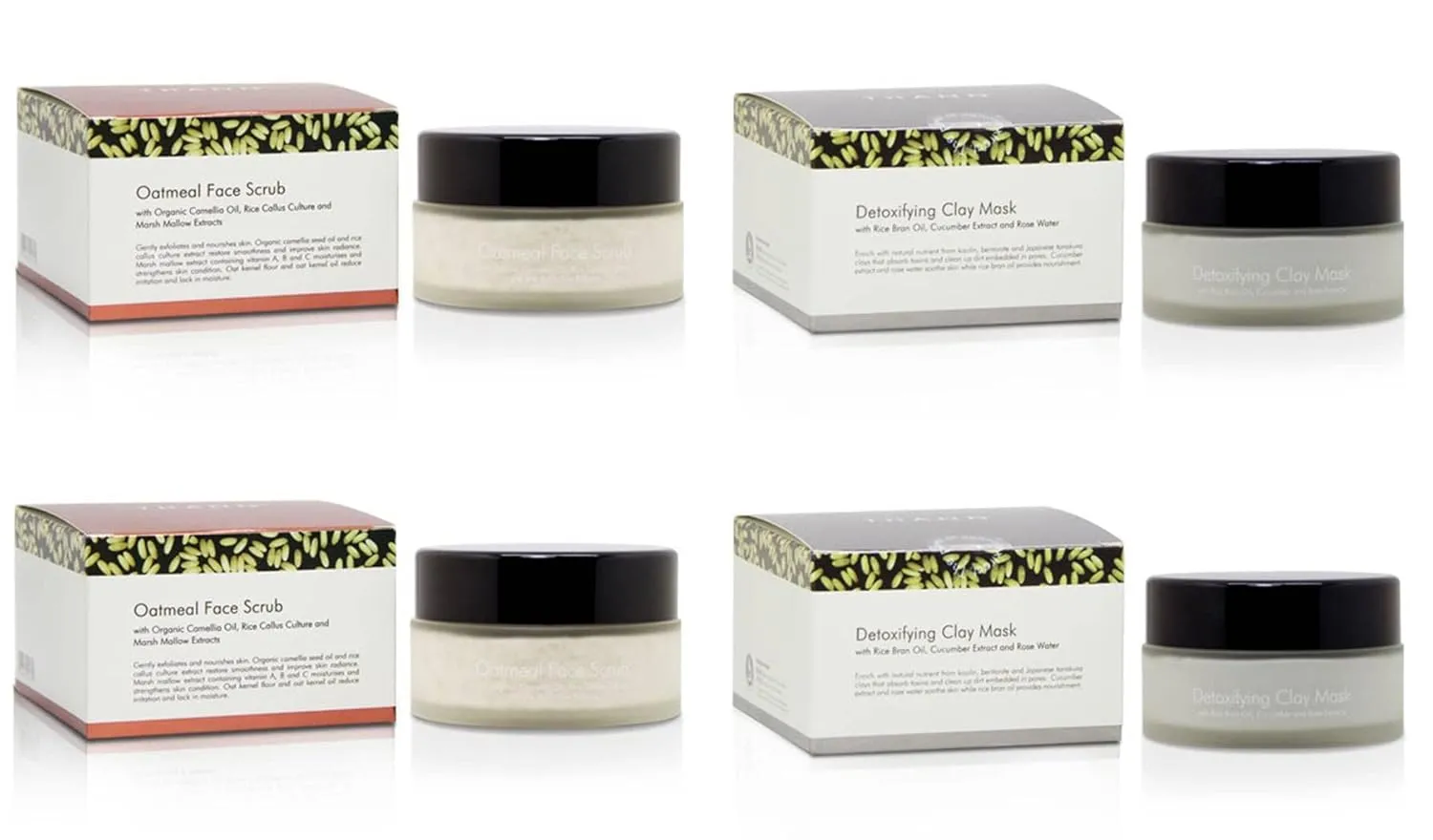 THANN Oatmeal Face Scrub and Detoxifying Clay Mask Set.