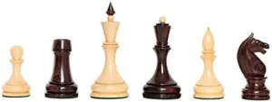 The House of Staunton The Minsk Chess Set - Pieces Only - 3.75" King - Indian Rosewood/Natural Boxwood