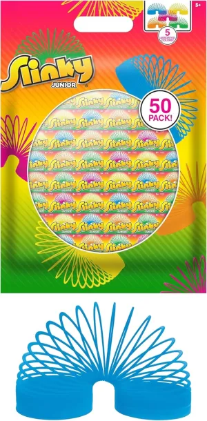 The Original Slinky® Brand Fidget Toy Small Plastic Slinky Jr. Multipack, 50 Pieces, Kids Toys for Ages 5 Up by Just Play