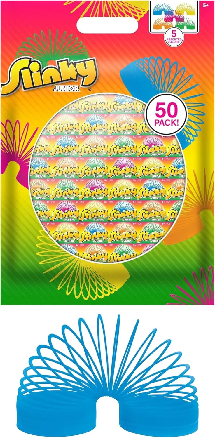 The Original Slinky® Brand Fidget Toy Small Plastic Slinky Jr. Multipack, 50 Pieces, Kids Toys for Ages 5 Up by Just Play