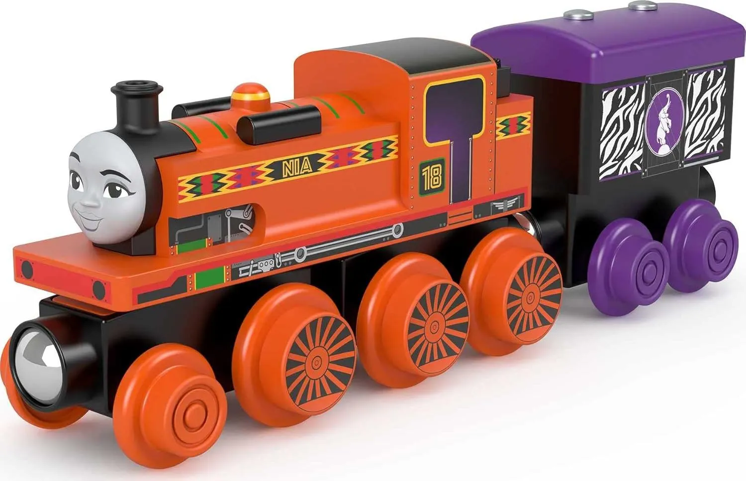 Thomas & Friends Wooden Railway Toy Train Nia Push-Along Wood Engine & Cargo Car for Toddlers & Preschool Kids Ages 2  Years (Amazon Exclusive)
