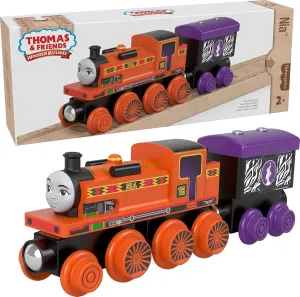 Thomas & Friends Wooden Railway Toy Train Nia Push-Along Wood Engine & Cargo Car for Toddlers & Preschool Kids Ages 2  Years (Amazon Exclusive)