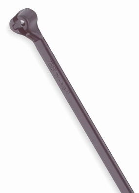 Thomas & Betts Ty-Rap TY523MX Cable Tie with Stainless Steel Locking Device, 4", 18 lb, Nylon, 6.6 Weather Resistant, Black (Pack of 100)