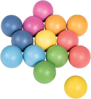 TickiT Rainbow Wooden Balls - Set of 14 - Loose Parts Wooden Toy for Babies and Toddlers 10m  - Inspire Curiosity and Open-Ended Play