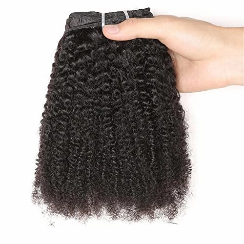 Tight Curly Clip-In Human Hair Extensions 16" Natural Black (#1B)
