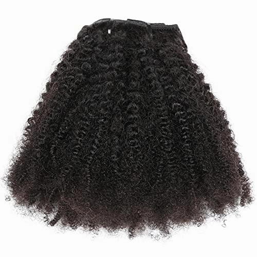 Tight Curly Clip-In Human Hair Extensions 16" Natural Black (#1B)