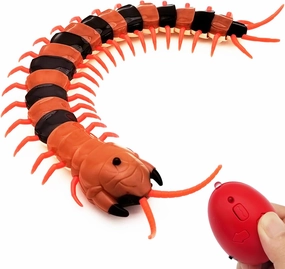 Tipmant Realistic RC Centipede Scolopendra Toy Infrared Remote Control Animal Vehicle Car Scary Prank Kids Birthday Gifts (Orang Stripe)