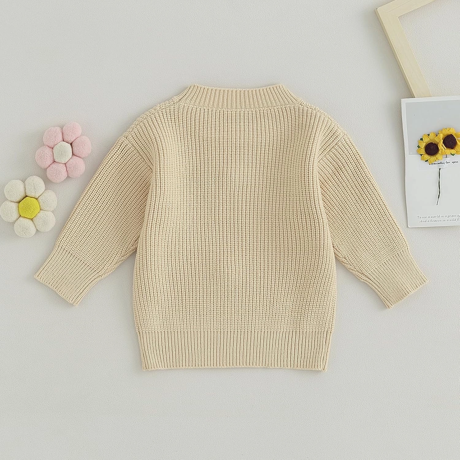 Toddler Baby Girls Sister Matching Set Knitted Sweater Embroidery Toddler Sweatshirt Romper Fall Winter Clothes