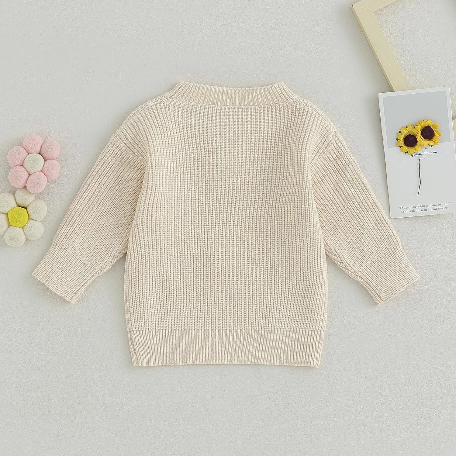 Toddler Baby Girls Sister Matching Set Knitted Sweater Embroidery Toddler Sweatshirt Romper Fall Winter Clothes