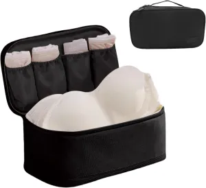 Travel Underwear Organizer Bag Packing Cube Storage Bag Recycled Polyester Lingerie Bra Socks Bag Toiletry Bag,Black 6#