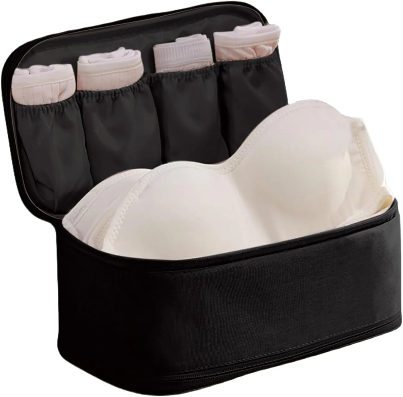 Travel Underwear Organizer Bag Packing Cube Storage Bag Recycled Polyester Lingerie Bra Socks Bag Toiletry Bag,Black 6#