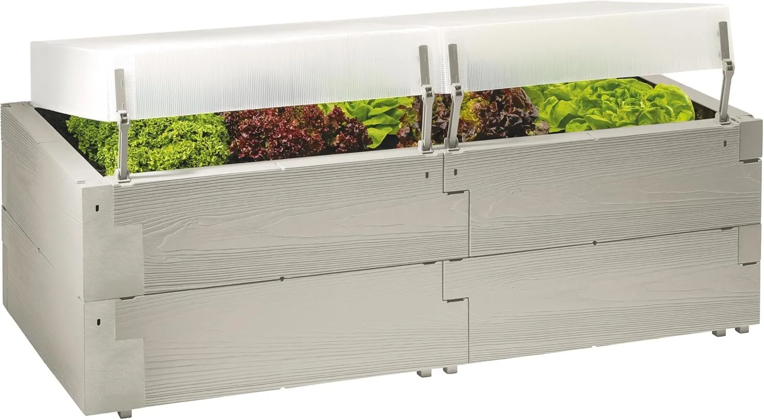 TRB2-20474 Exaco Polyethylene Planter Box Patio Growing Kit, Grey