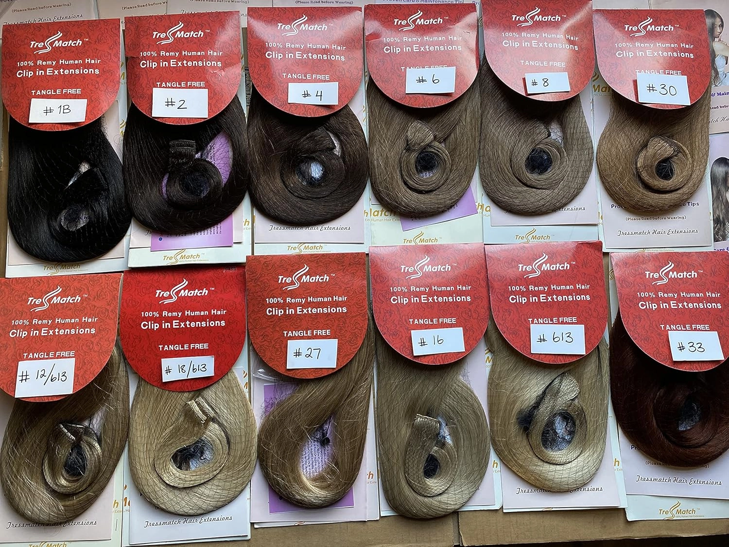 Tressmatch® 20”-22" Remy Human Hair Clip in Extensions Thick to Ends Champagne Blonde (#22) 9 Pieces Full Head Set [Set Weight:4.4oz/125grams) … …