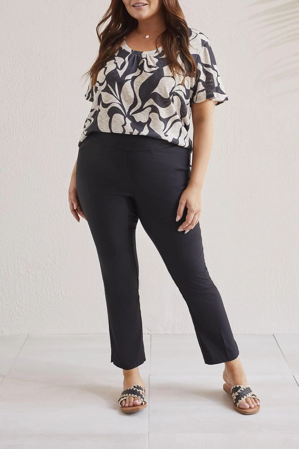 Tribal Women's Performance Stretch Pull on Slimming Ankle Pants