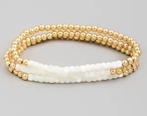 Triple Ball Beaded Stackable Bracelet