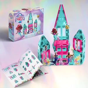 Tytan Official Disney Junior Ariel Magnetic Tile Set – 41-Piece STEAM Building Toy with Reusable Stickers & Workbook – Undersea Adventures for Kids Ages 3 Toys