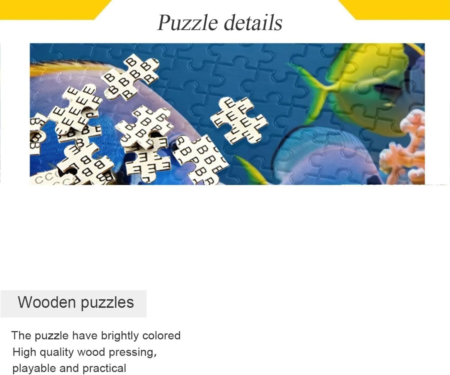 Underwater Fish Jigsaw Puzzles for Kids Adults 1000 Pieces, Fun Educational Games Toy Birthday Gift Art Home Decor Finish Size 29.5 x 20 Inches