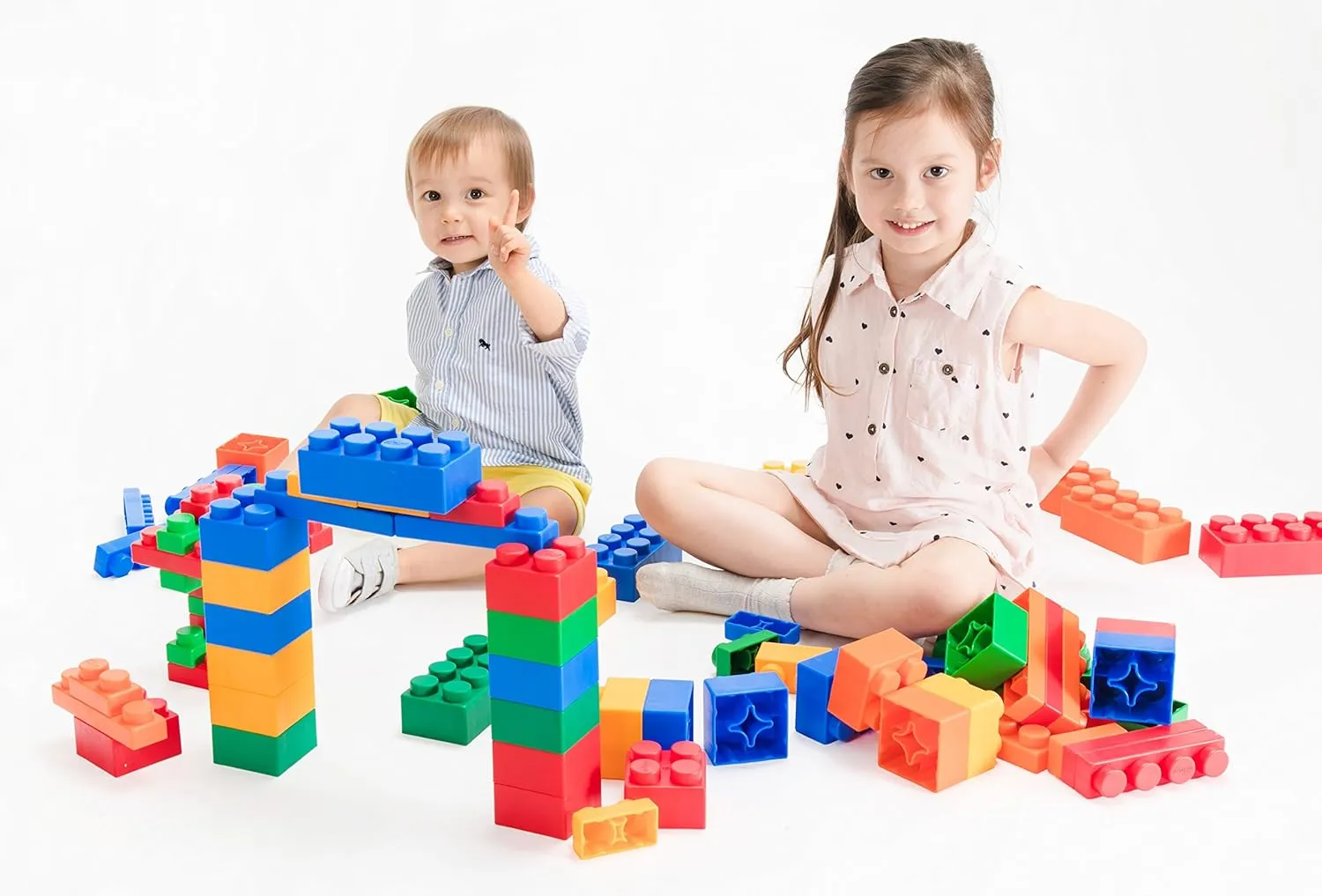 UNiPLAY Mix Soft Building Blocks - 24-Piece Set for Infant Early Learning, Cognitive Development, and Toddler Creative Play - Ages 3 Months 