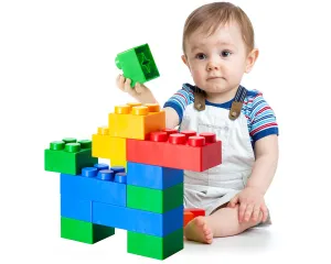 UNiPLAY Plump Soft Building Blocks - 36-Piece Jumbo Stacking Multicolor Set for Early Cognitive Development and Creative Play - Ages 3 Months 