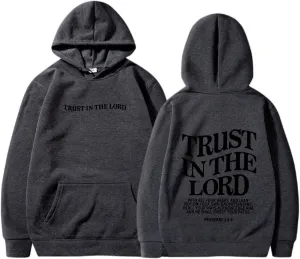 Unisex Christian Hoodies Trust In The Lord Jesus Hoodie Cross Sweatshirt Letter Graphic Christian Faith Hoodies Funny