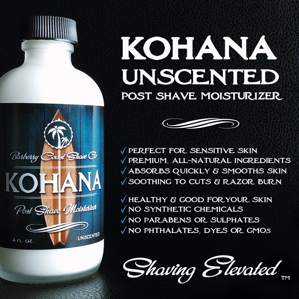 Unscented Kohana Aftershave - Post Shave Moisturizer & Face Lotion for Men with Sensitive Skin - Luxury All-Natural Skin Nourishing Ingredients - Alcohol Free