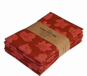 Urban Villa Harvest Kitchen Towel Brown Leaaves Print Premium Quality100% Cotton Thanks Giving Dish Towels Mitered Corners,(Size: 20X30 Inch) Highly Absorbent Bar Towels & Tea Towels - (Set of 6)