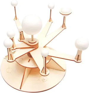 Vaguelly 1set DIY Solar System Model Kit Unfinished Wooden Planetarium for Cognitive Learning Educational Preschool Toy for Hands Science Activities and Space Exploration